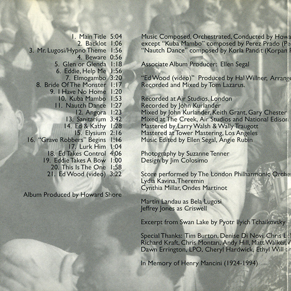 Howard Shore - Ed Wood (Original Soundtrack Recording) - Used CD image 5