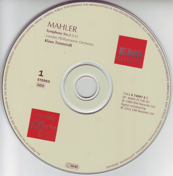 Gustav Mahler - Symphonies Nos. 3 & 4 - Used CD image 3