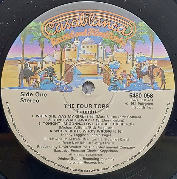 Four Tops - Tonight! - Used Vinyl Record image 3