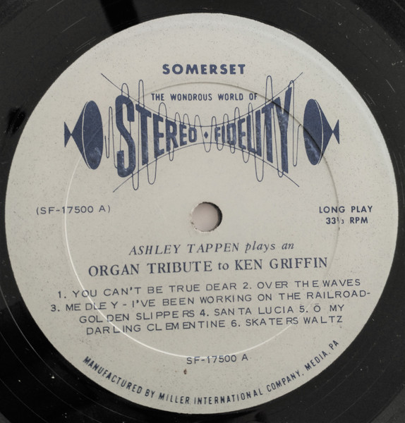 Ashley Tappen - An Organ Tribute To Ken Griffin - Used Vinyl Record image 3