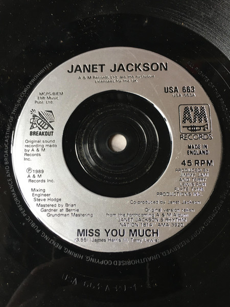 Janet Jackson - Miss You Much - Used Vinyl Record 7" image 3