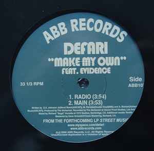 Defari - Make My Own / Peace And Gangsta - Vinyl Record 12" image 1
