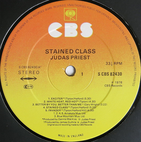 Judas Priest - Stained Class - Used Vinyl Record image 3