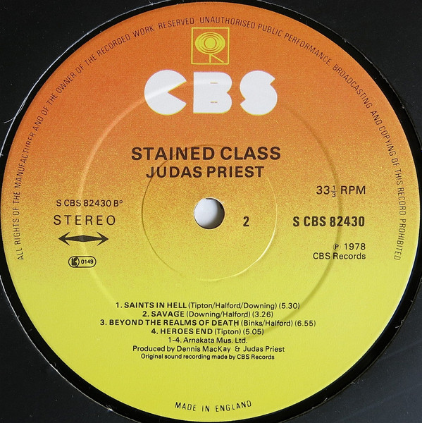 Judas Priest - Stained Class - Used Vinyl Record image 4