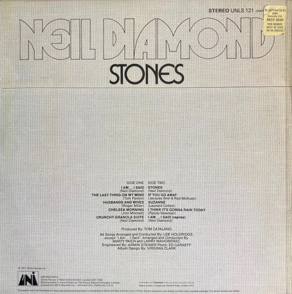 Neil Diamond - Stones - Used Vinyl Record image 2