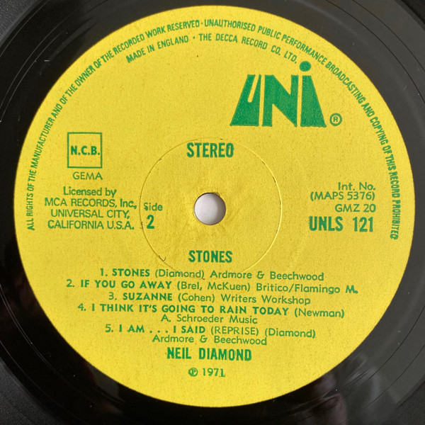 Neil Diamond - Stones - Used Vinyl Record image 5