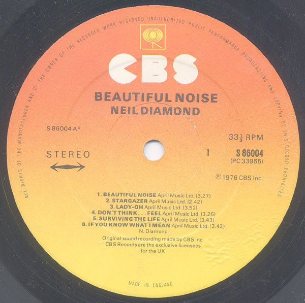 Neil Diamond - Beautiful Noise - Used Vinyl Record image 4