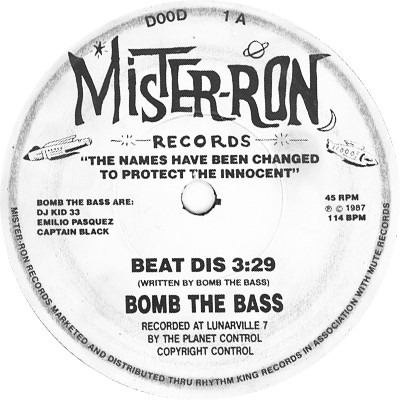 Bomb The Bass - Beat Dis - Used Vinyl Record 7" image 3