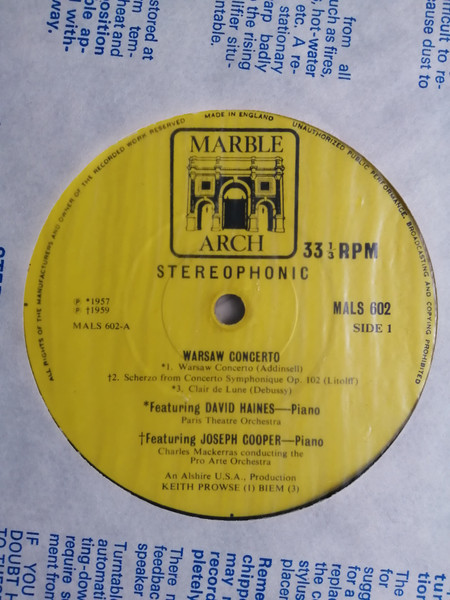 David Haines - Warsaw Concerto - Used Vinyl Record image 3