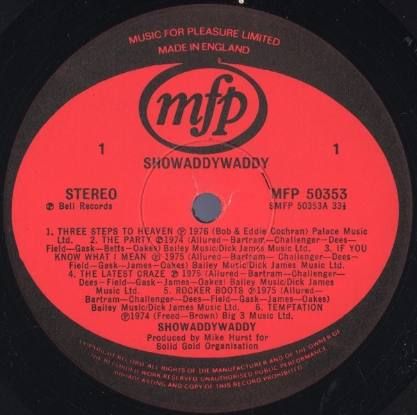 Showaddywaddy - Used Vinyl Record image 3