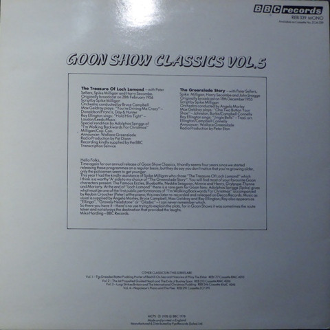 Goons - Goon Show Classics Vol. 5 - Used Vinyl Record image 2