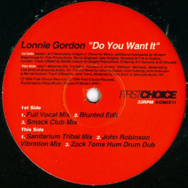 Lonnie Gordon - Do You Want It - Used Vinyl Record 12" image 2
