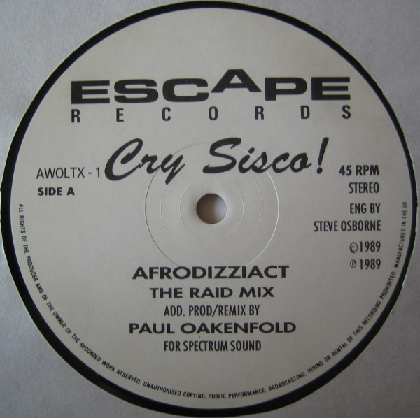 Cry Sisco! - Afro Dizzi Act (Paul Oakenfold's Raid Mix) - Used Vinyl image 3