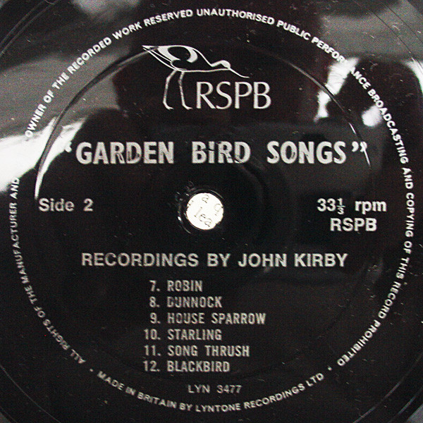 John Kirby - Garden Bird Songs - Used Vinyl Record Flexi-disc image 4
