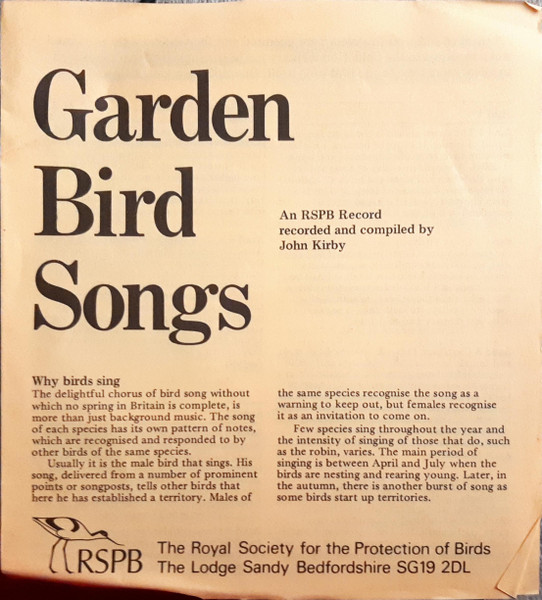 John Kirby - Garden Bird Songs - Used Vinyl Record Flexi-disc image 7