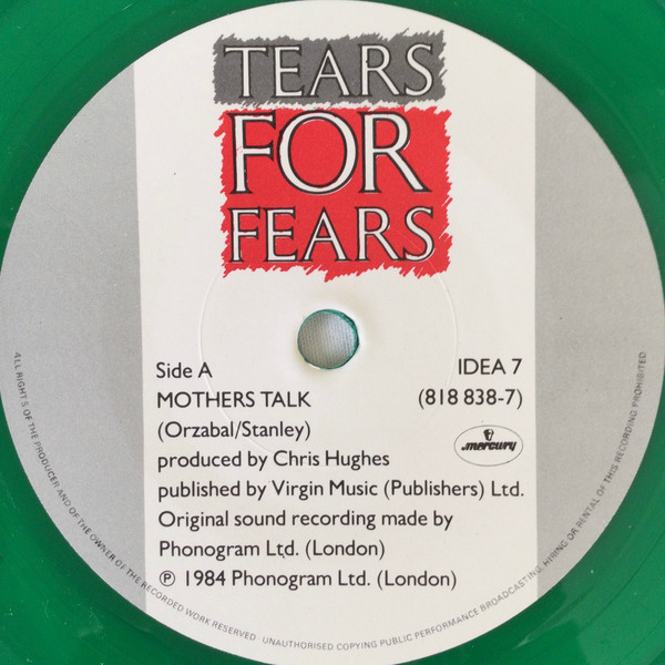 Tears For Fears - Mothers Talk - Used Vinyl Record 7" image 3