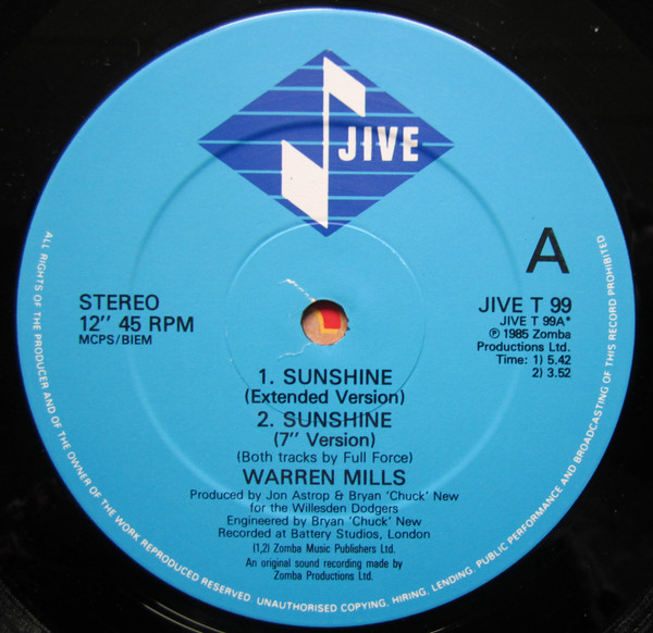 Warren Mills - Sunshine - Used Vinyl Record 12" image 3