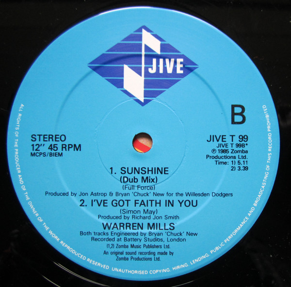 Warren Mills - Sunshine - Used Vinyl Record 12" image 4