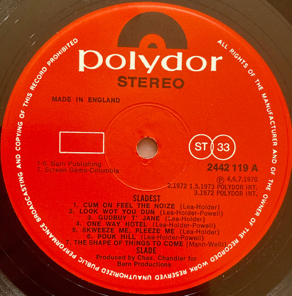 Slade - st - Used Vinyl Record image 5