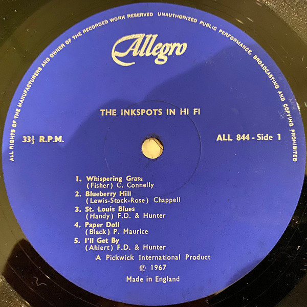 Ink Spots - In Hi-Fi - Used Vinyl Record image 3