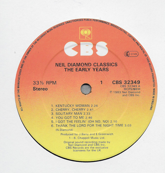Neil Diamond - Classics The Early Years - Used Vinyl Record image 3