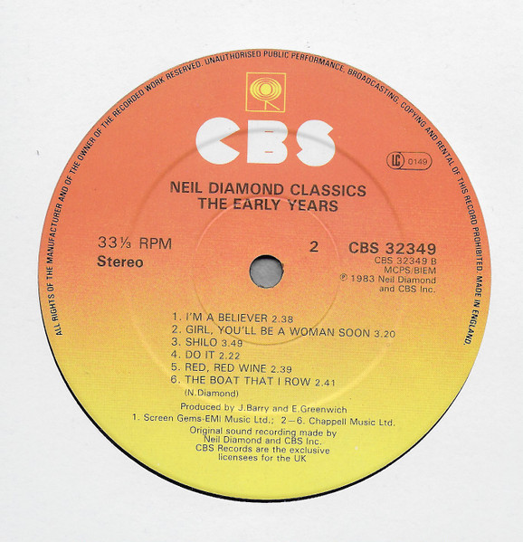 Neil Diamond - Classics The Early Years - Used Vinyl Record image 4