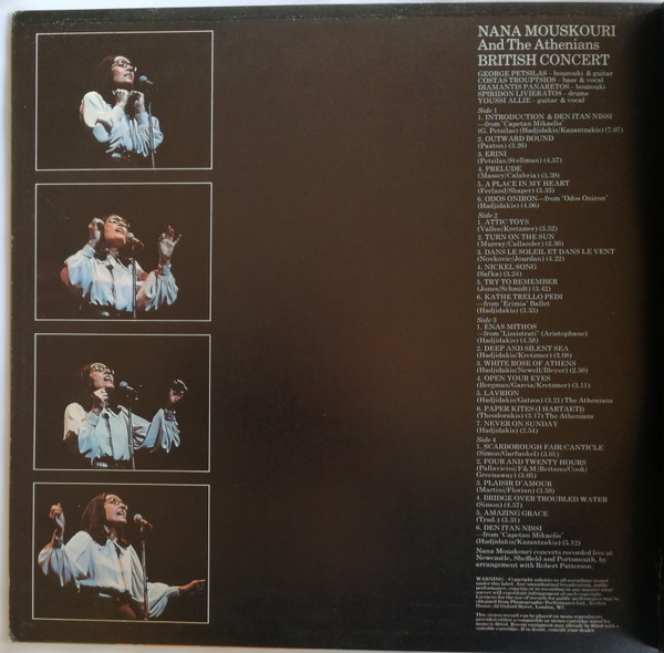 Nana Mouskouri - British Concert - Used Vinyl Record image 2