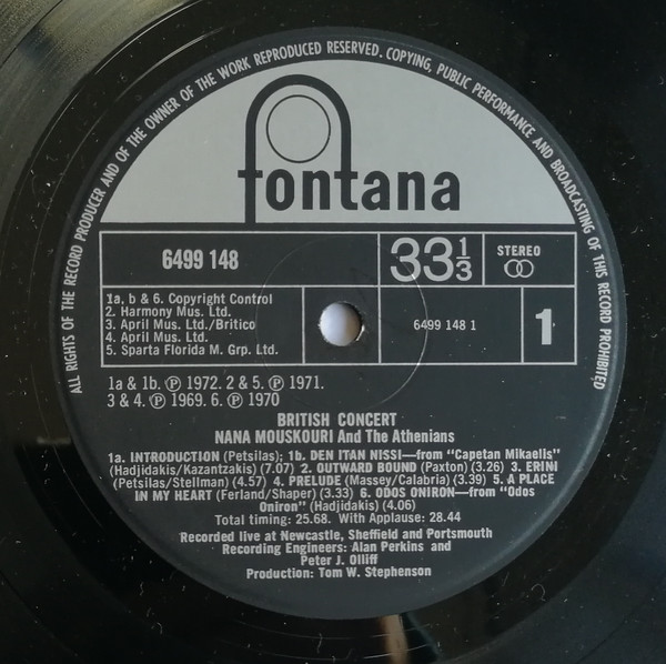 Nana Mouskouri - British Concert - Used Vinyl Record image 4