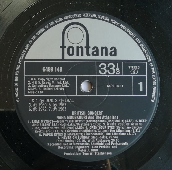 Nana Mouskouri - British Concert - Used Vinyl Record image 6