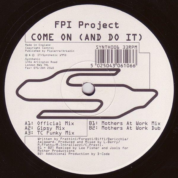 FPI Project - Come On (And Do It) - Used Vinyl Record 12" image 2