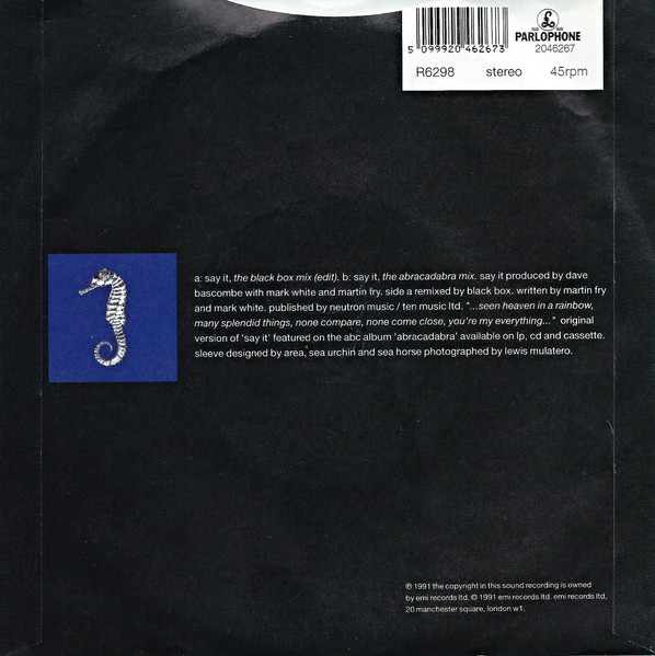 ABC - Say It (The Black Box Mix) - Used Vinyl Record 7" image 2