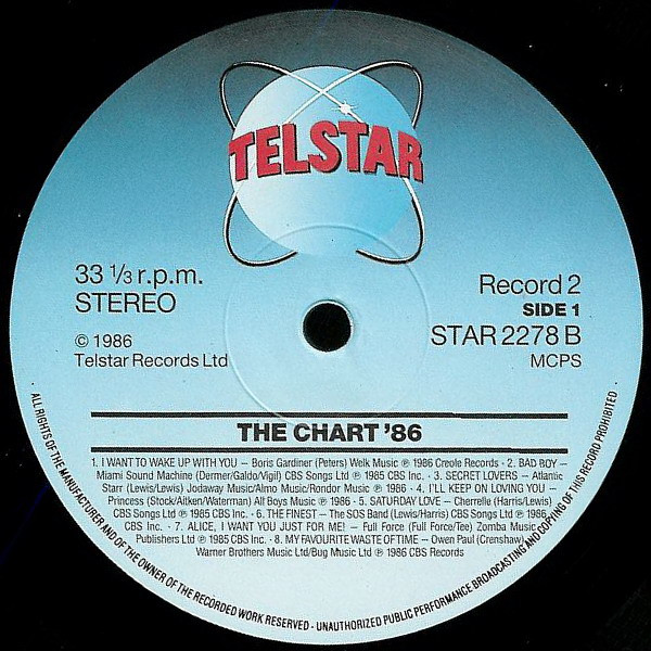 Various - Chart / The Chart '86 - Used Vinyl Record image 5