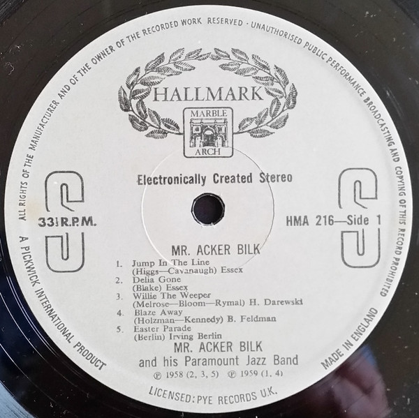 Acker Bilk And His P - Mr. Acker Bilk - Used Vinyl Record image 3