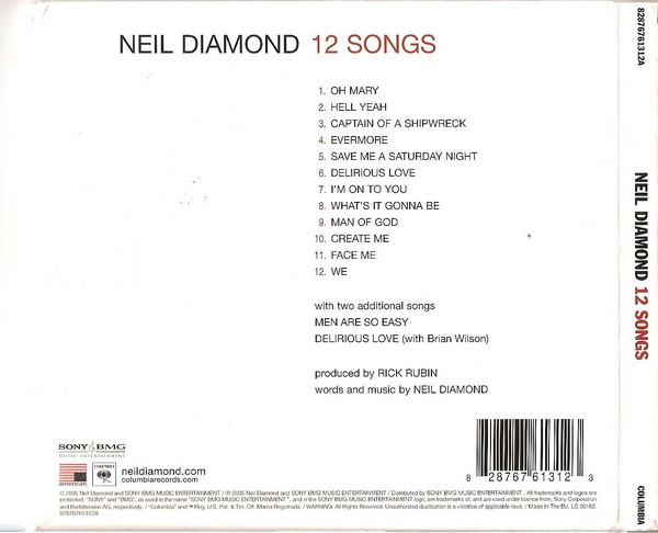 Neil Diamond - 12 Songs - Used CD image 2