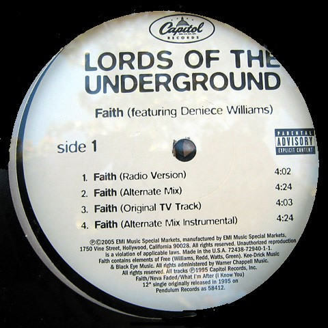Lords Of The Undergr - Faith / Neva Faded - Used Vinyl Record 12" image 2