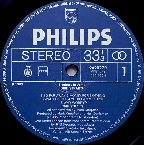 Dire Straits - Brothers In Arms - Used Vinyl Record image 3