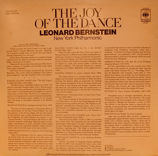 Leonard Bernstein - Joy Of The Dance - Used Vinyl Record image 2