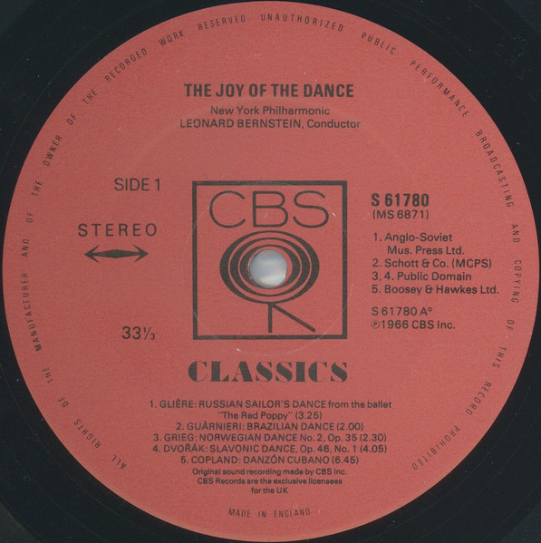 Leonard Bernstein - Joy Of The Dance - Used Vinyl Record image 3