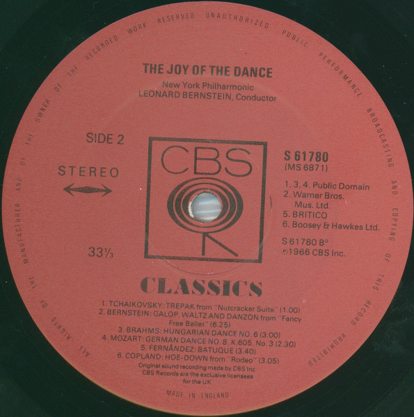 Leonard Bernstein - Joy Of The Dance - Used Vinyl Record image 4