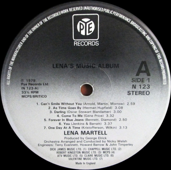 Lena Martell - Lena's Music Album - Used Vinyl Record image 3