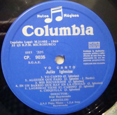 Julio Iglesias - Yo Canto - Used Vinyl Record image 3
