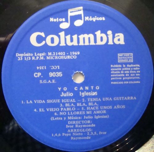 Julio Iglesias - Yo Canto - Used Vinyl Record image 4