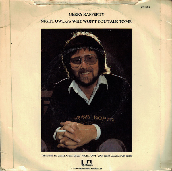 Gerry Rafferty - Night Owl - Used Vinyl Record 7" image 2