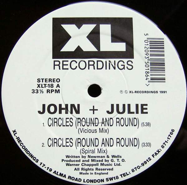 John + Julie - Circles (Round And Round) - Used Vinyl Record 12" image 3