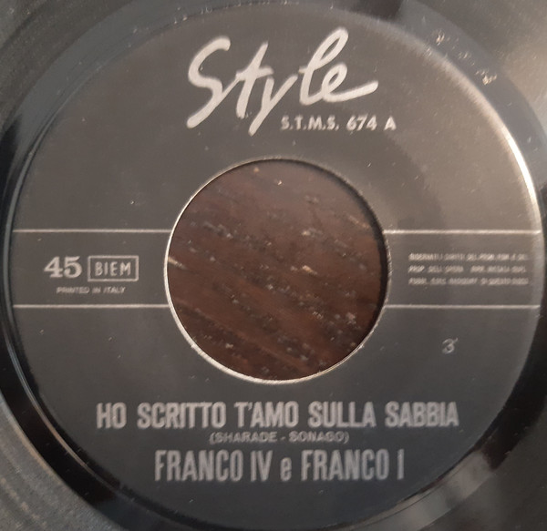 Franco IV E Franco I - Ho Scritto T'Amo Sulla Sabbia - Used Vinyl Recor image 3