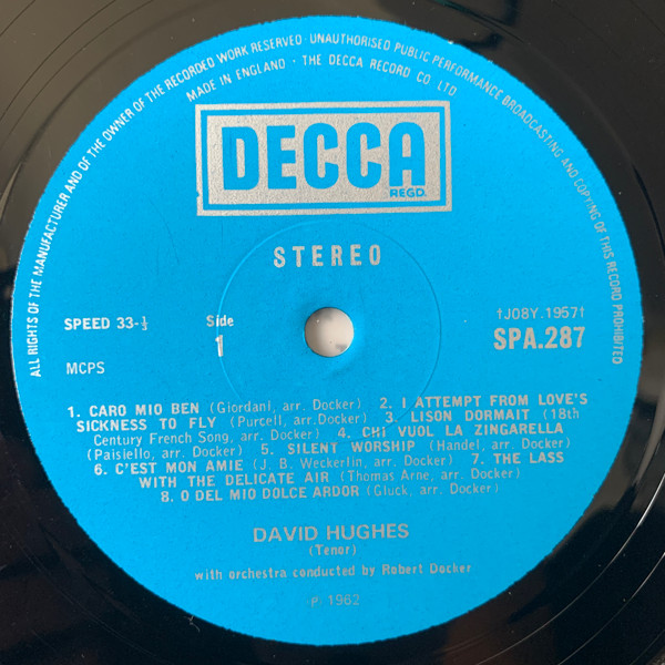 David Hughes - Songs Of Love - Used Vinyl Record image 3