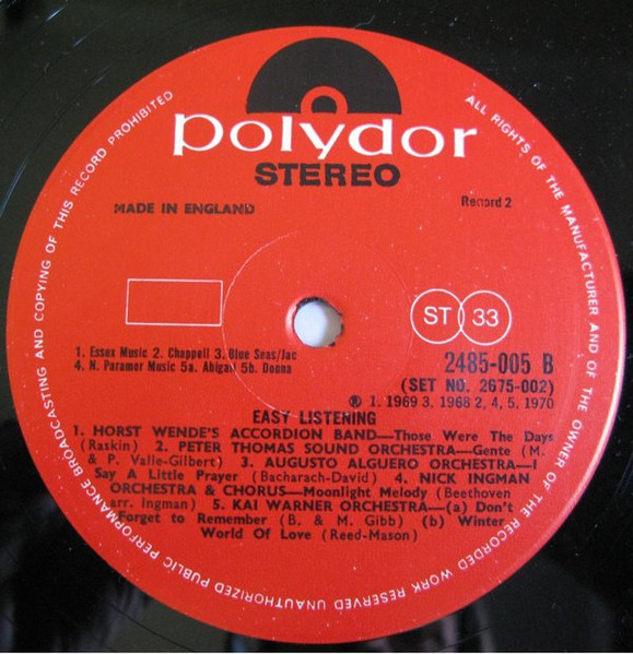 Various - Easy Listening - Used Vinyl Record image 9