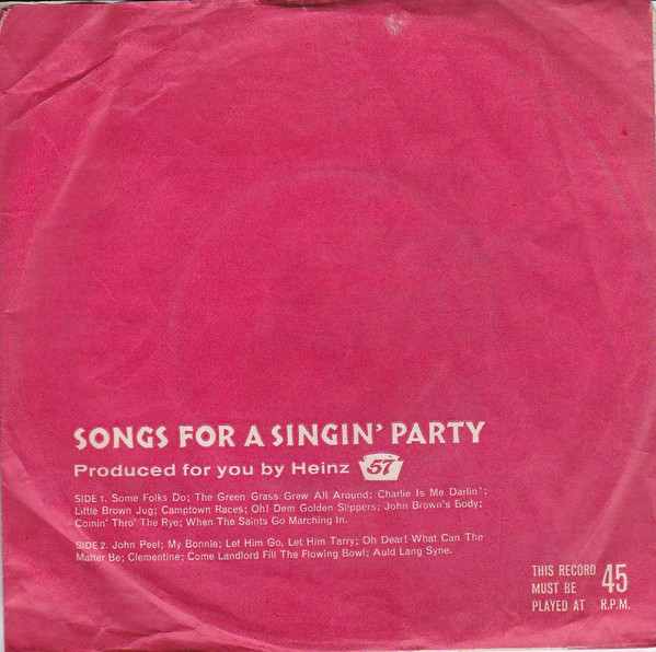 Jack Jackson - Songs For A Singin' Party - Used Vinyl Record 7" image 2