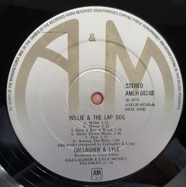 Gallagher & Lyle - Willie And The Lapdog - Used Vinyl Record image 4