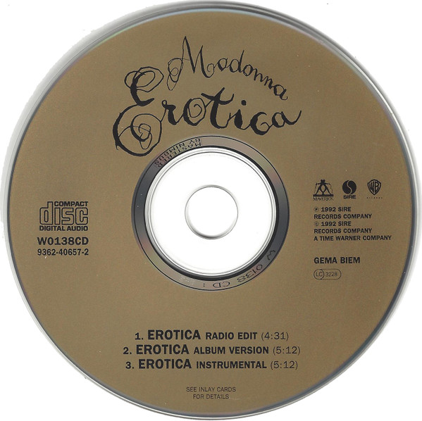 Madonna - Erotica - Used CD image 3